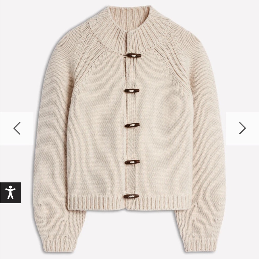 Boden Cream Sweater with Toggle Buttons small